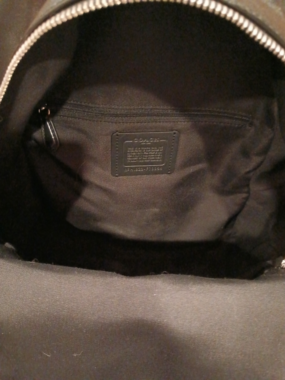 COACH Charlie Medium Leather Backpack Black Pink Metallic Star Print F30550 - Picture 9 of 11